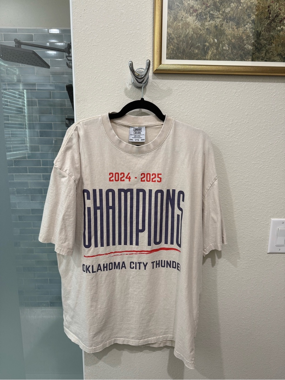OKC Oklahoma City Thunder Champions T-Shirt Comfort Colors 100% Cotton - XXL
